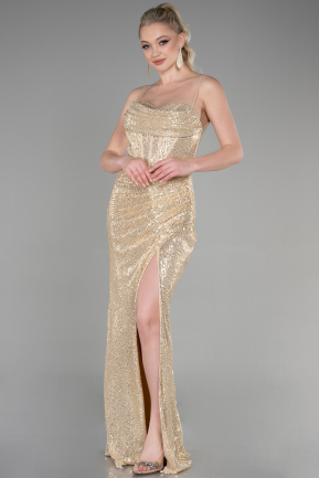 Long Gold Evening Dress ABU3630