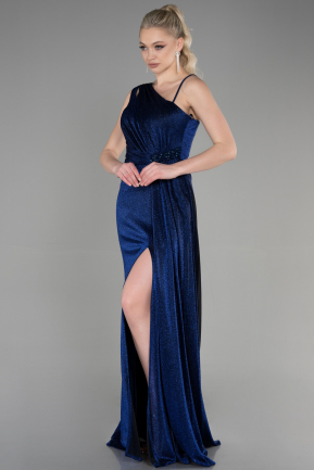 Long Sax Blue Formal Plus Size Dress ABU3639