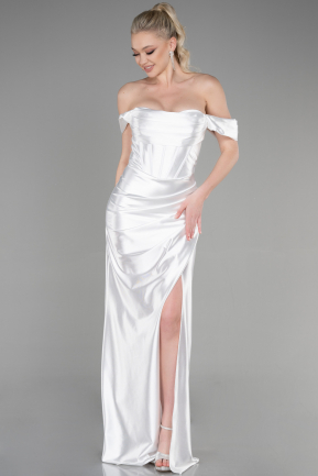 Long White Evening Dress ABU3611