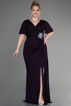 Long Dark Purple Formal Plus Size Dress ABU3645