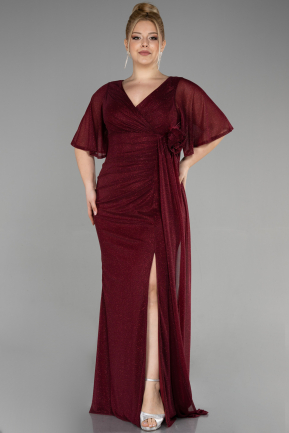 Long Burgundy Plus Size Evening Gown ABU3646