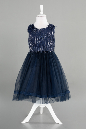 Short Navy Blue Girl Dress ABK1973