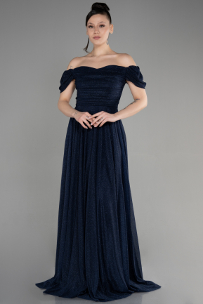 Long Navy Blue Prom Gown ABU3660