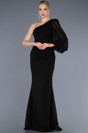 Long Black Chiffon Evening Dress ABU3677