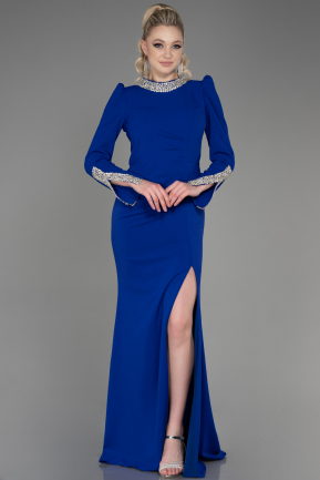 Long Sax Blue Mermaid Evening Gown ABU3709