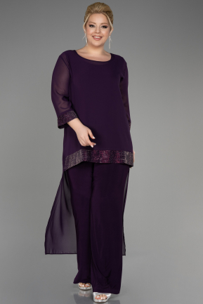 Dark Purple Long Chiffon Evening Dress ABT083