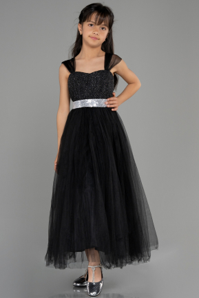 Long Black Girl Dress ABU3566