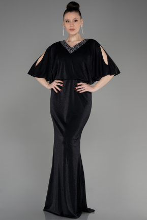 Long Black Plus Size Evening Dress ABU3743