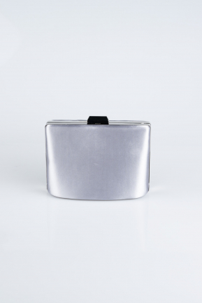 Silver Satin Box Bag SHS815