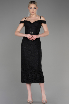 Midi Black Laced Party Dress ABK2013