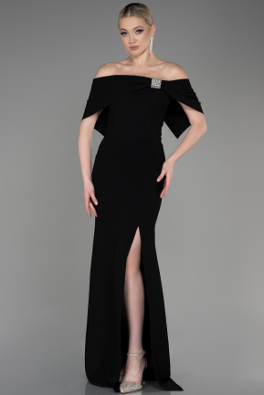 Long Black Plus Size Evening Gown ABU3945