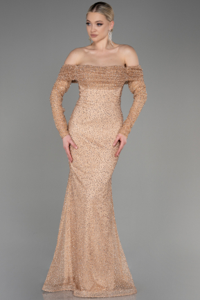 Long Gold Mermaid Prom Dress ABU3777