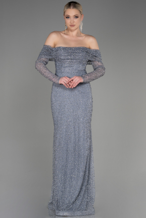 Long Grey Mermaid Prom Dress ABU3777