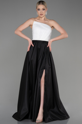Long Black-White Evening Dress ABU3779