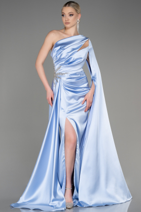 Light Blue Long Satin Evening Dress ABU3545