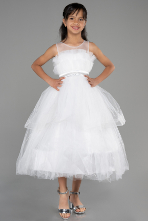 Long White Evening Dress ABU3792