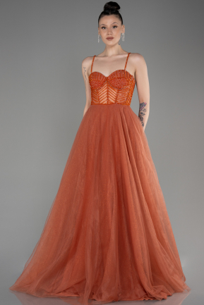 Long Orange Evening Dress ABU3805