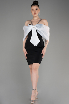 Short Black-White Cocktail Dress ABK2020