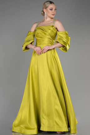 Pistachio Green Long Evening Prom Dress ABU3826