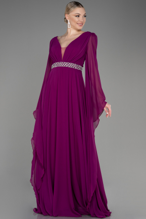 Violet Long Chiffon Evening Dress ABU3541