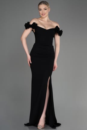 Long Black Plus Size Prom Dress ABU3946