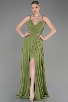 Pistachio Green Long Prom Gown ABU1305