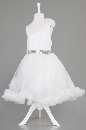 Short White Girl Dress ABK2065