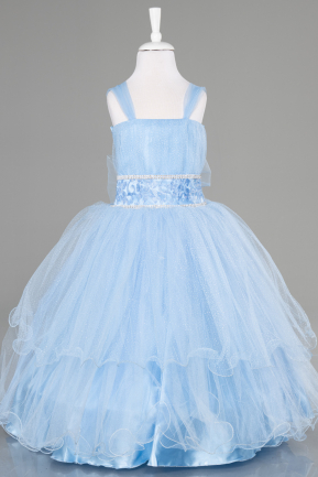Long Blue Kid Wedding Dress ABU3900