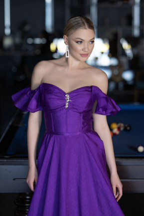 Long Purple Evening Dress ABU3884