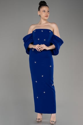 Sax Blue Midi Cocktail Dress ABK2074