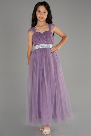 Lavender Long Girl Dress ABU3566