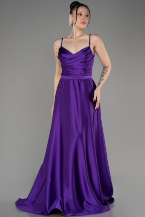 Purple Long Satin Evening Dress ABU1601
