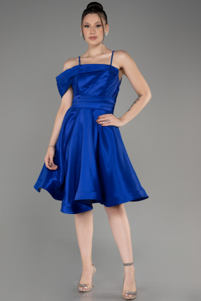 Sax Blue Short Coctail Dress ABK2086