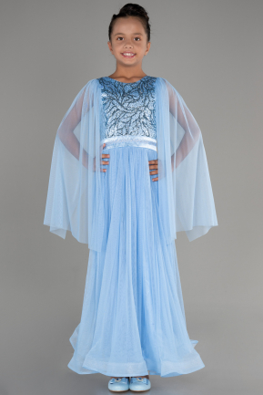 Light Blue Long Girl Dress ABU3155