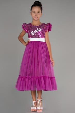 Long Fuchsia Girl Dress ABU4031