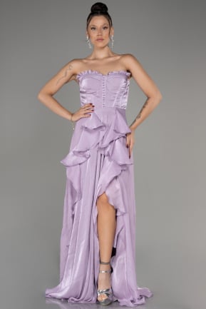 Lila Strapless Slit Long Chiffon Prom Dress ABU4012