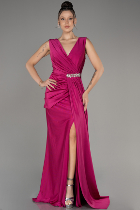 Fuchsia Long Formal Plus Size Dress ABU3737