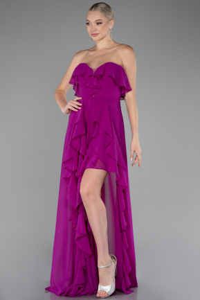Violet Strapless Long Chiffon Prom Dress ABU3838