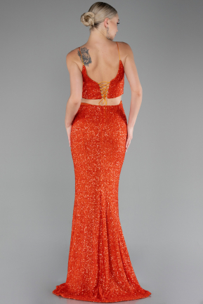 Orange Long Mermaid Prom Dress ABU3711