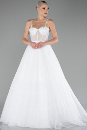 White Long Evening Dress ABU3805