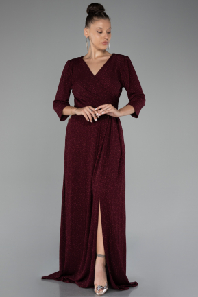 Burgundy Long Plus Size Evening Dress ABU3504