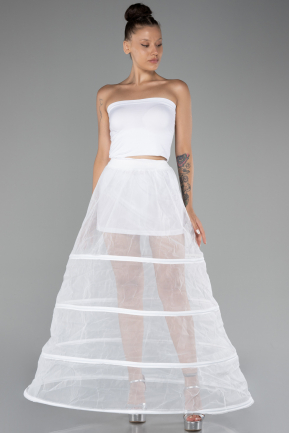 White Tarlatan Evening Dresses ABN0004