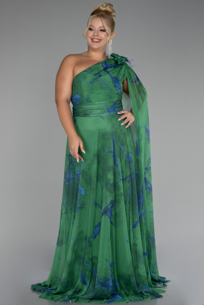 Green Long Plus Size Evening Gown ABU3744