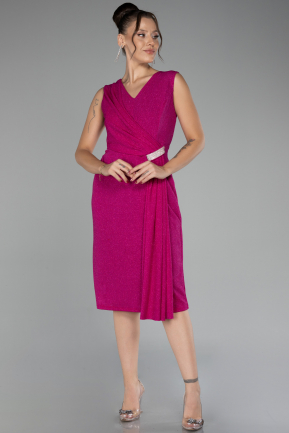 Fuchsia Midi Oversized Evening Dress ABK1752