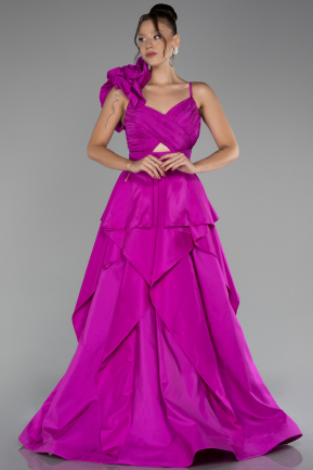 Fuchsia Long Taffeta Prom Gown ABU4154