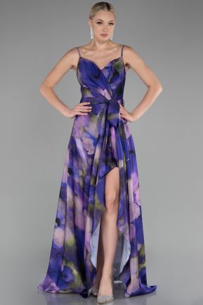 Purple Slit Long Prom Dress ABU3961