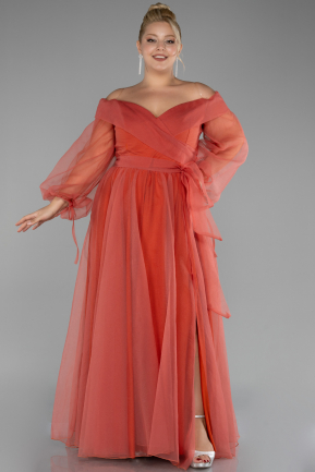 Orange Long Oversized Evening Dress ABU1535