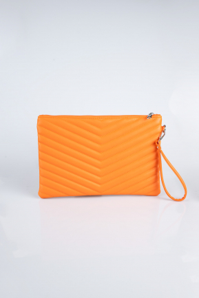 Orange Leather Evening Bag KC413