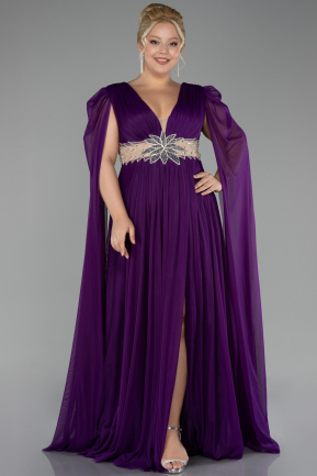 Long Purple Plus Size Engagement Dress ABU4259