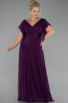 Long Purple Plus Size Evening Dress ABU4263